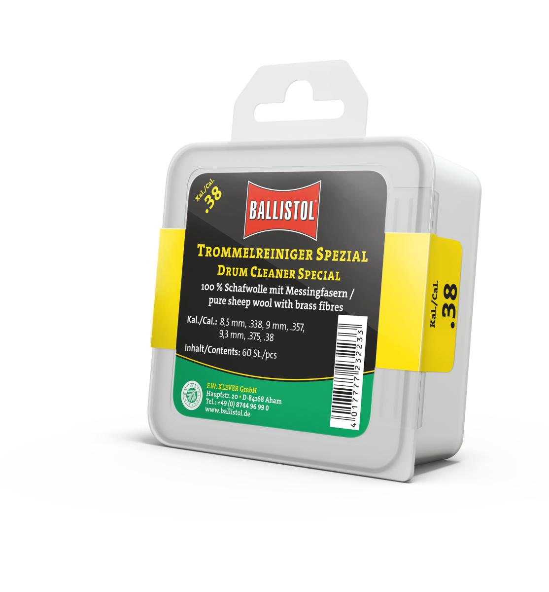 Ballistol Trommelreiniger Spezial Kaliber .38/.357/9mm 60Stück